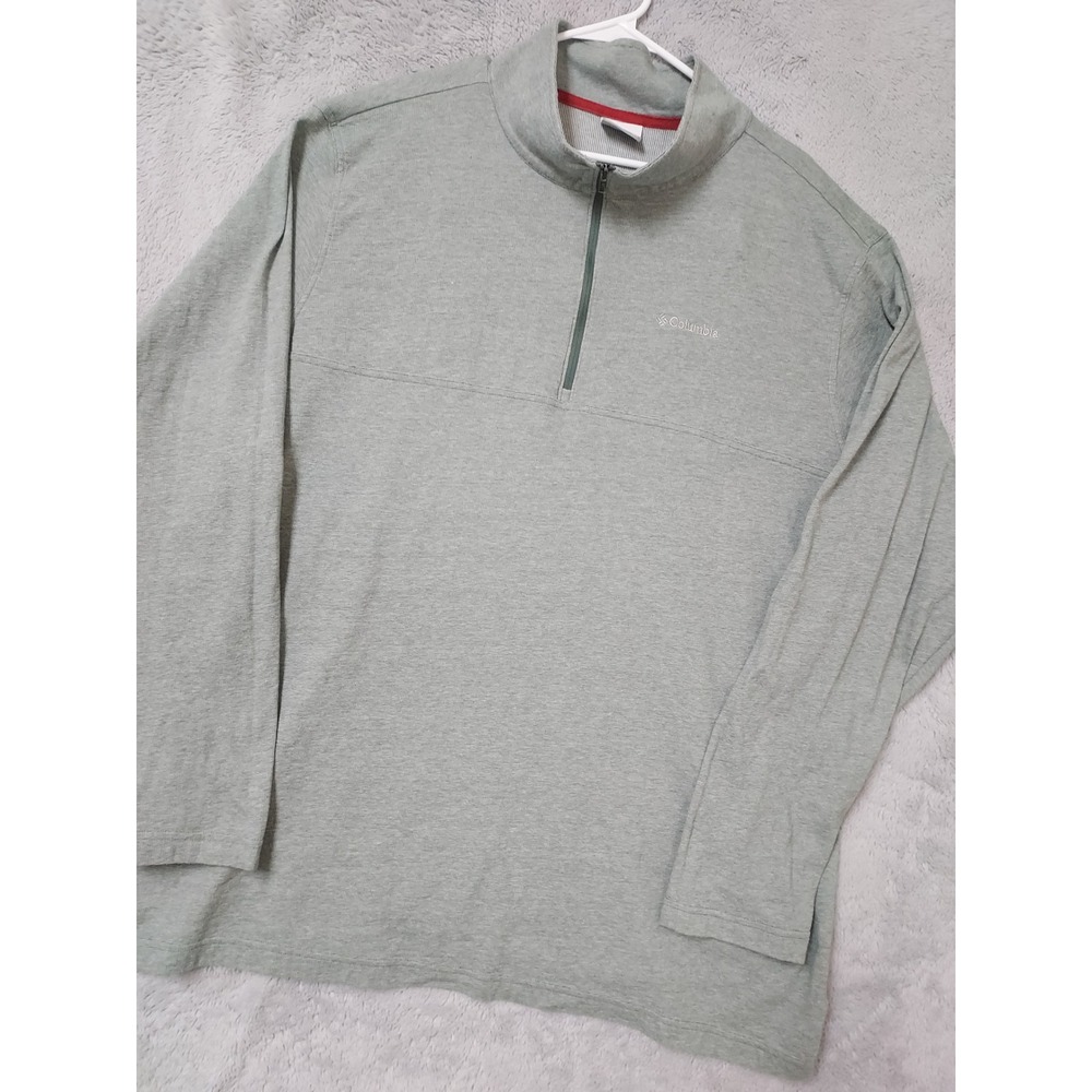 Columbia Pullover Mens 3XT Quarter Zip Long Sleeve Green Alpine Thistle Outdoor